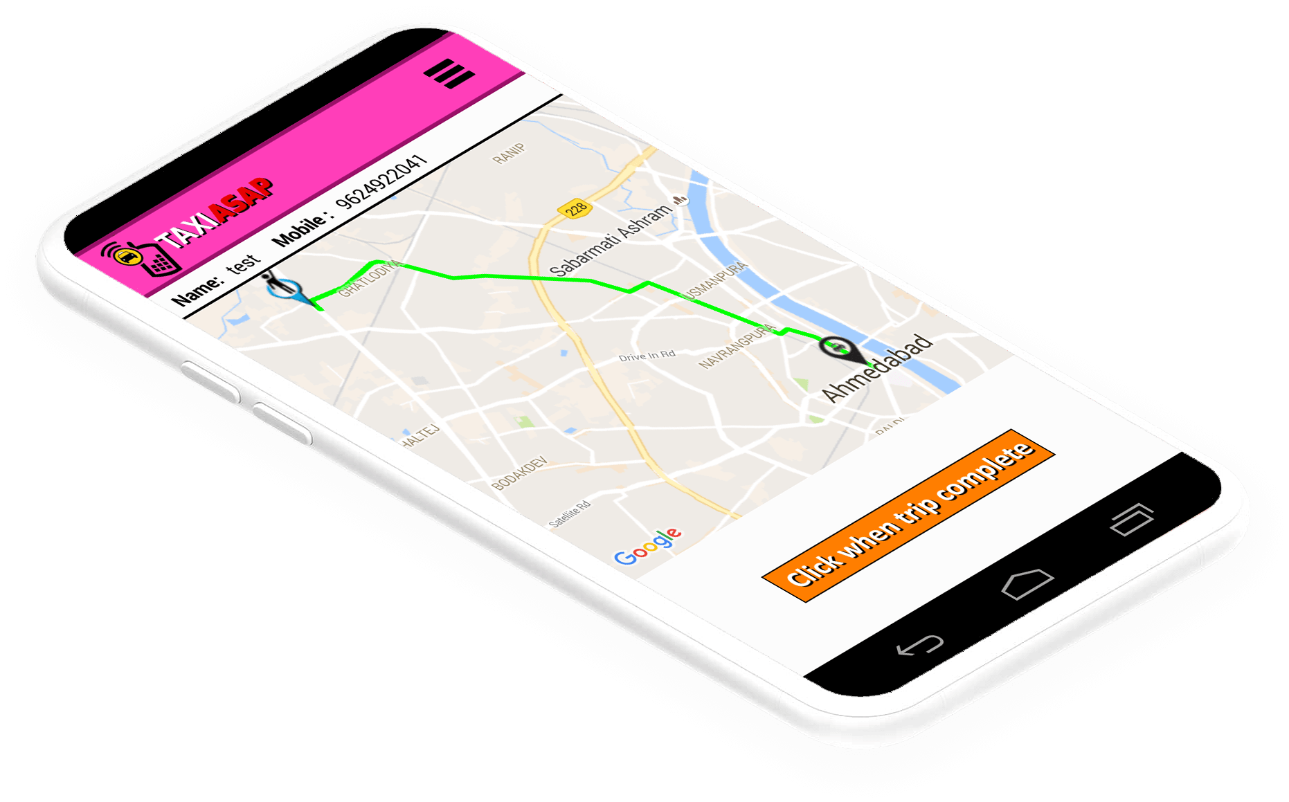 Taxi app ride solution objective